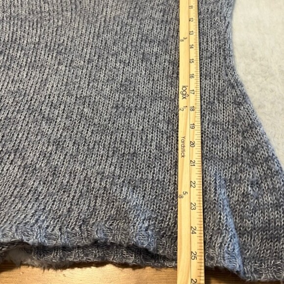 Next Era Couture Gray VNeck Pullover Mohair Ramie Wool Bell Sleeve Sweater Sz M - Picture 10 of 12